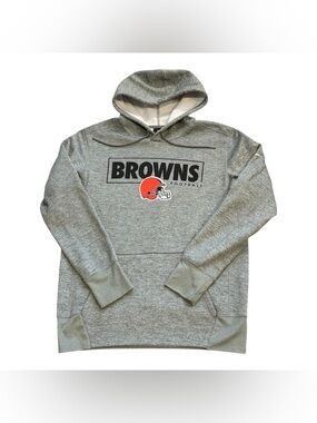 Nike Dri Fit Cleveland Browns Football Gray Hoodie Sweatshirt Mens Medium